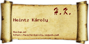 Heintz Károly névjegykártya